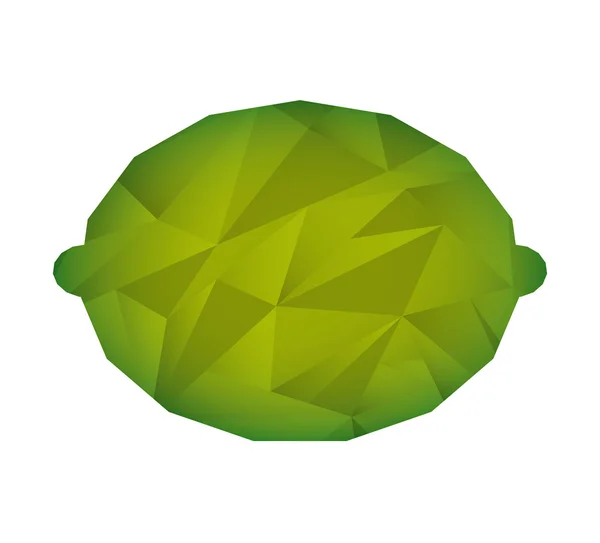 Frisches Obst low poly isoliert Symbol — Stockvektor