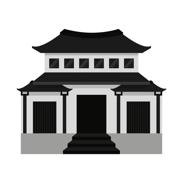 Edifício templo ícone japonês — Vetor de Stock