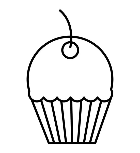 Delicioso cupcake ícone isolado — Vetor de Stock