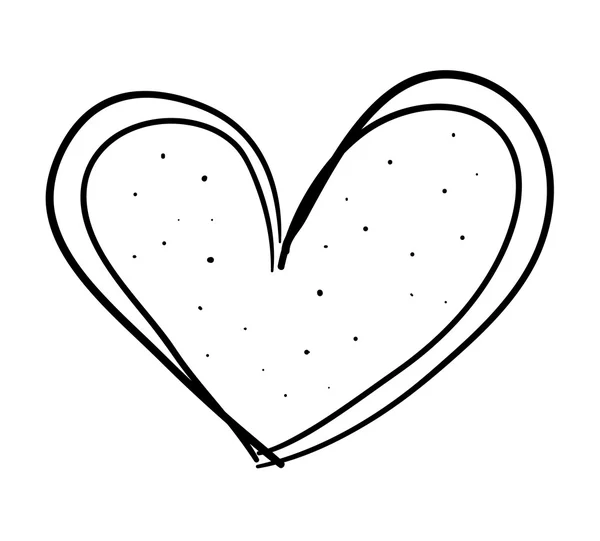 Coeur amour romantique isolé icône — Image vectorielle