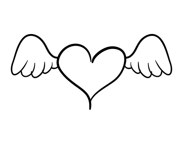 Hjärta kärlek romantisk isolerad ikon — Stock vektor