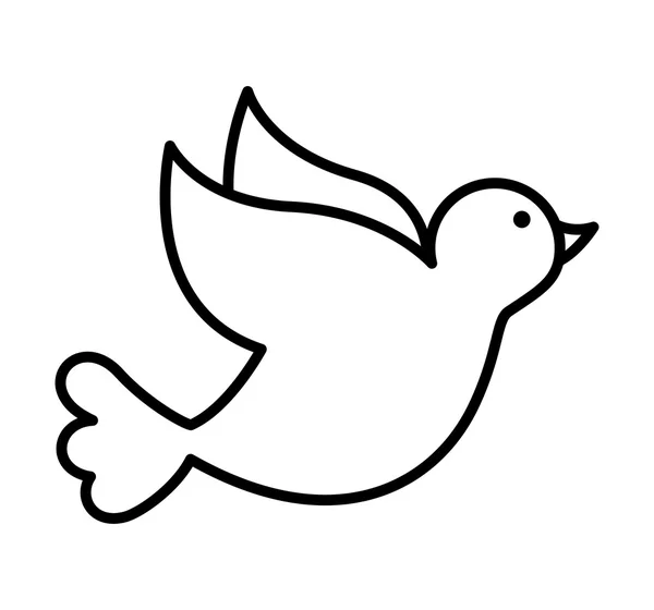 Dove bird isolated icon — Stock Vector