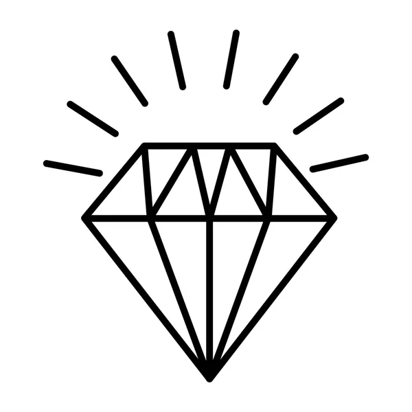 Icono de silueta brillante diamante — Vector de stock