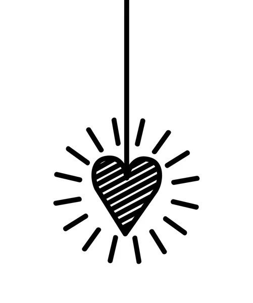 Heart love romantic isolated icon — Stock Vector