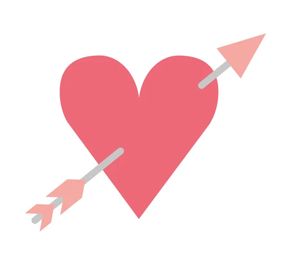 Coração amor romântico ícone isolado — Vetor de Stock