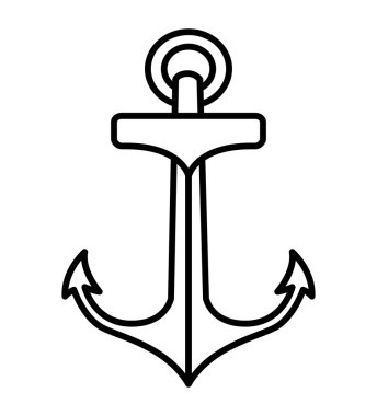 dövme stil izole simgesi çizim çapa