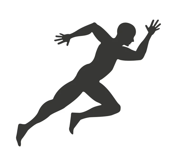 Silhouette athlete running isolated icon — Stock Vector