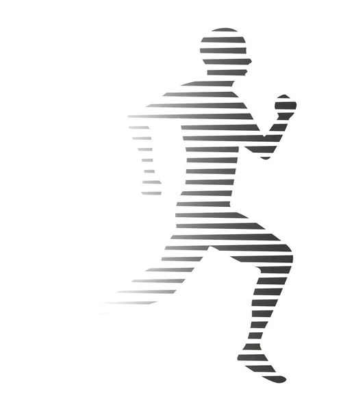 Silhouette Sportler läuft isolierte Ikone — Stockvektor