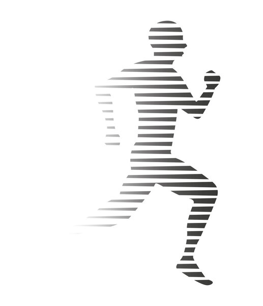 silhouette athlete running isolated icon