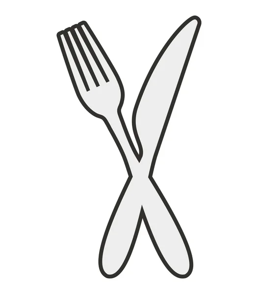 Cutlery tool kitchenware isolated icon — Stock Vector