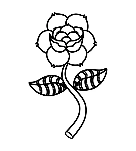 Flor dibujo tatuaje estilo aislado icono — Vector de stock