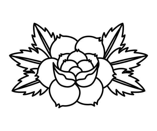 Flor dibujo tatuaje estilo aislado icono — Vector de stock