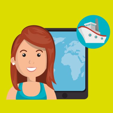 kadın seyahat dünya harita