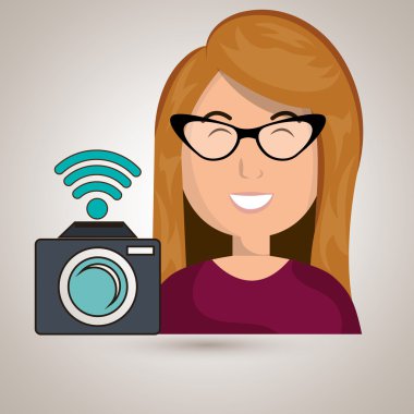 kadın kamera fotoğraf wifi