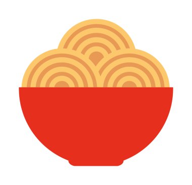 spagetti yemek izole simgesi