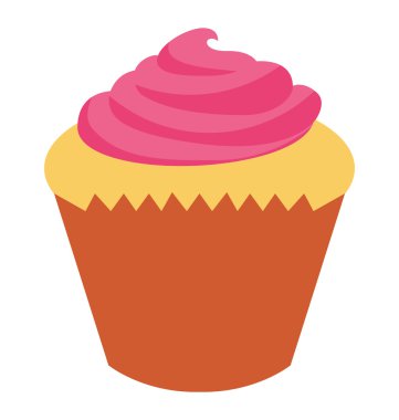 Lezzetli kek tatlı izole edilmiş ikon