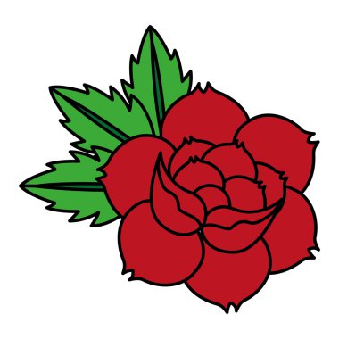 dövme stil izole simgesi çizim çiçek