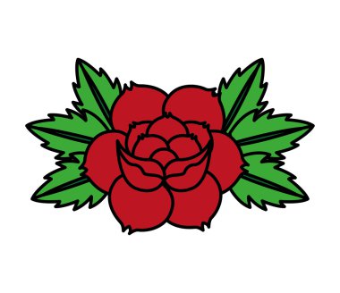 dövme stil izole simgesi çizim çiçek