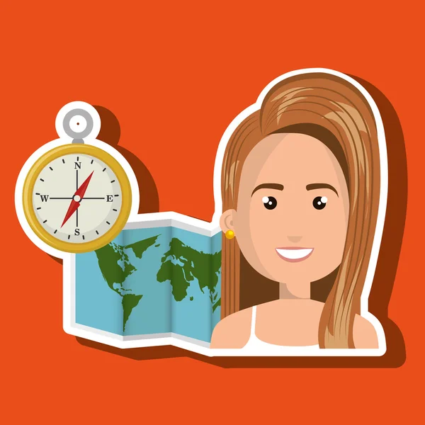 Blonde Girl Map Stock Vectors Royalty Free Blonde Girl Map