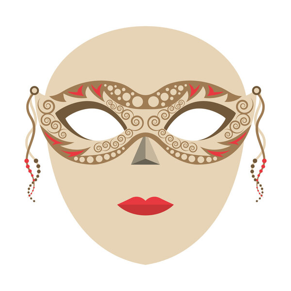 venetian mask isolated icon