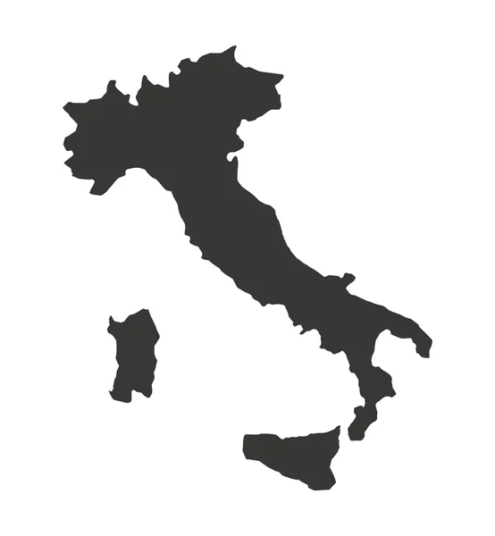 Italská mapa izolované siluety — Stockový vektor