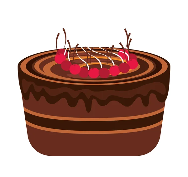 Вкусный сладкий торт изолированный значок — стоковый вектор