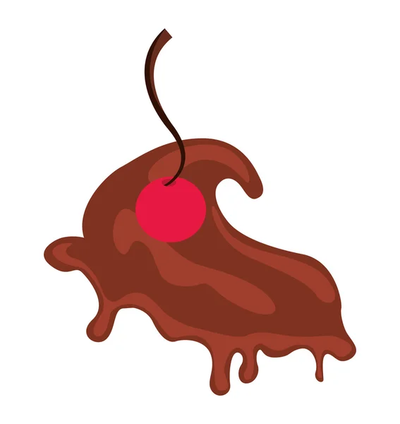 Delicious cherry isolated icon — Stock Vector