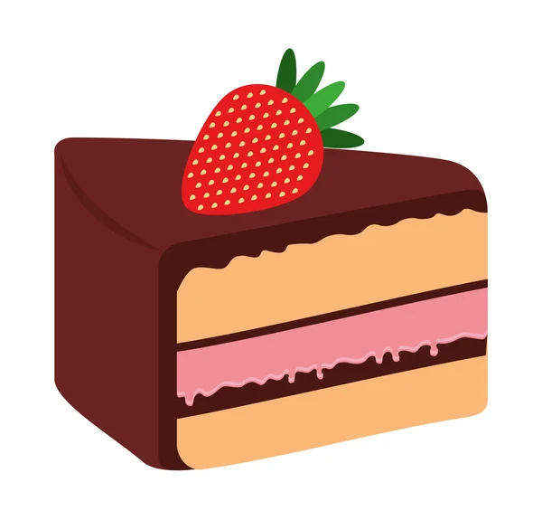 Delicioso ícone de bolo doce isolado —  Vetores de Stock