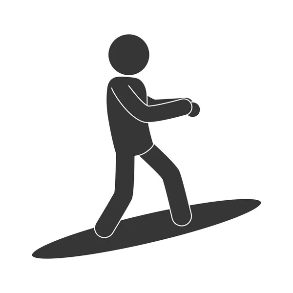 Sur surfování muž — Stockový vektor