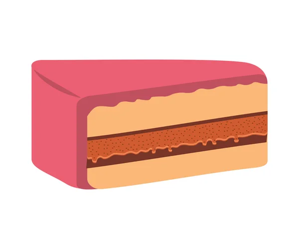 Heerlijke zoete taart geïsoleerde pictogram — Stockvector