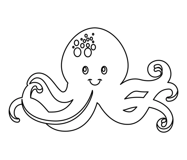 Pulpo tentáculos icono aislado — Vector de stock