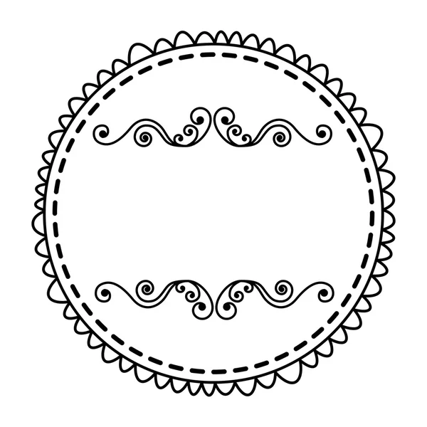 Quadro círculo elegante ícone isolado — Vetor de Stock
