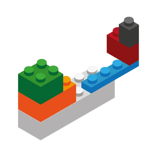 Darab izometrikus játék puzzle elszigetelt ikon — Stock Vector
