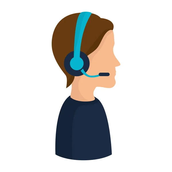 Person operatör headset service assistent — Stock vektor