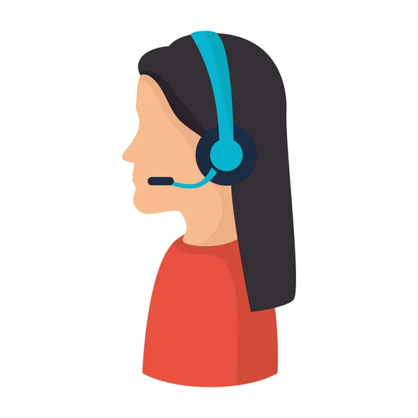 Persona operador auriculares asistente de servicio — Vector de stock