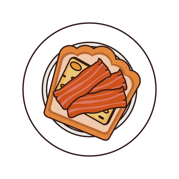 Bacon petit déjeuner nourriture — Image vectorielle