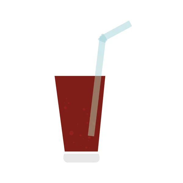 유리 밀 짚 음료 얼음 — 스톡 벡터