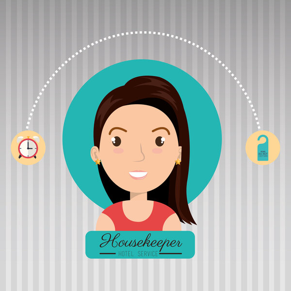 housekeeper woman service icon