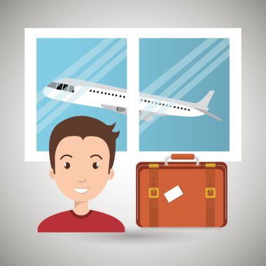 adam bavul uçak pencere