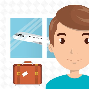 adam bavul uçak pencere