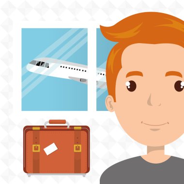 adam bavul uçak pencere