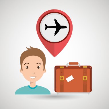 adam bavul uçak pencere