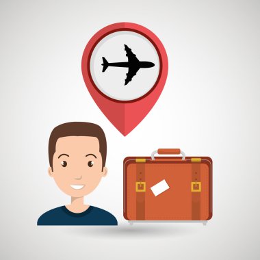 adam bavul uçak pencere