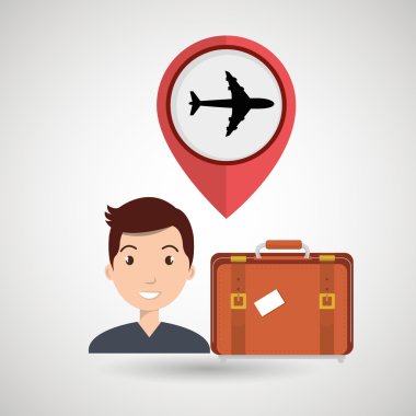 adam bavul uçak pencere