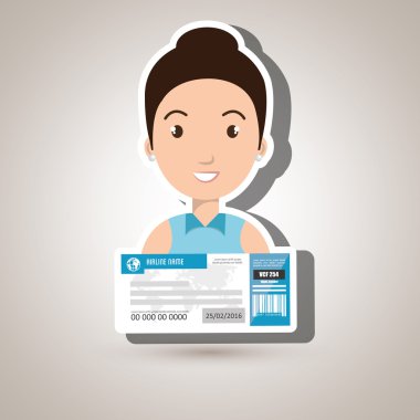 kadın bilet seyahat simgesi