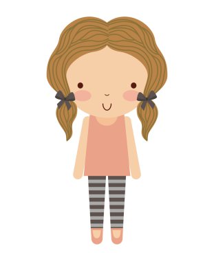 küçük sevimli kız izole simgesi