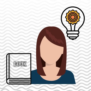 kadın kitap fikir simgesi
