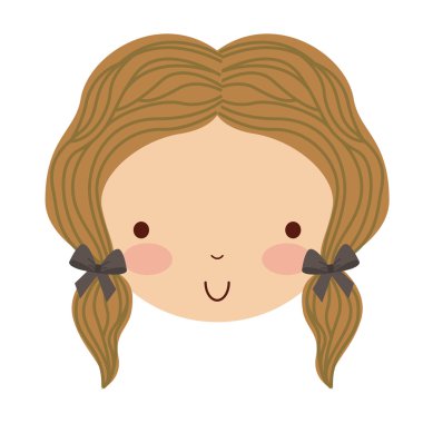 küçük sevimli kız izole simgesi