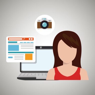 kadın dizüstü e-posta belge