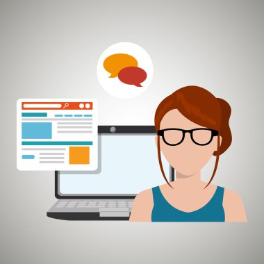 kadın dizüstü e-posta belge